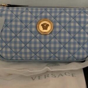 Versace Blue and Gold Quilted Mini Bag w COA